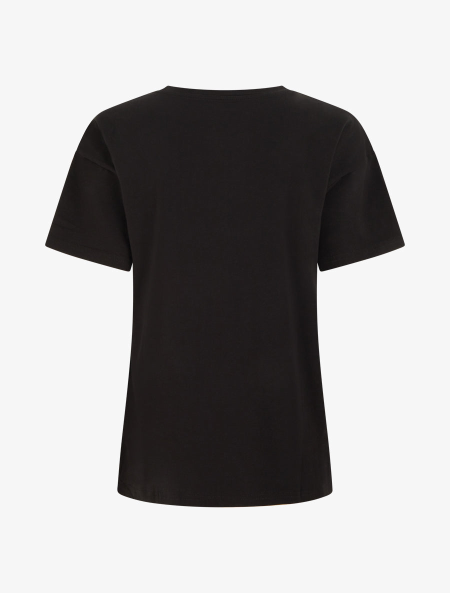 T-shirt imprimé fruits et strass - Noir - 2