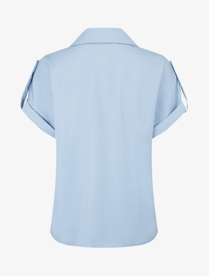 Chemise uni à poches - Bleu ciel - 2