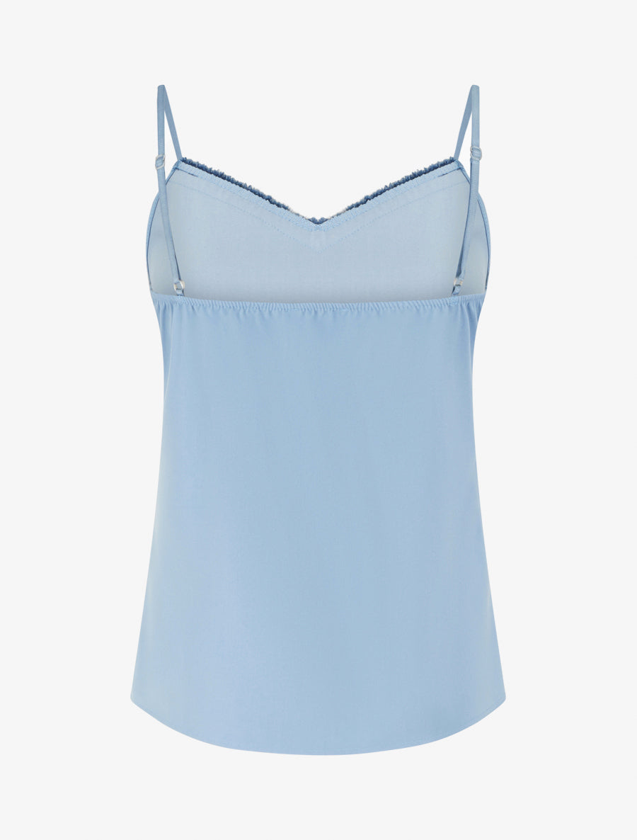 Débardeur à col V brodé - Bleu ciel - 2