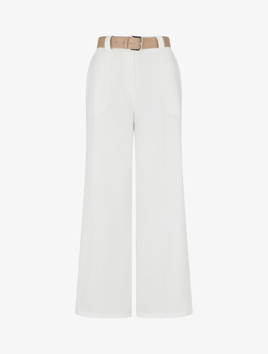 Pantalon ample à motif rayé - Blanc - 1