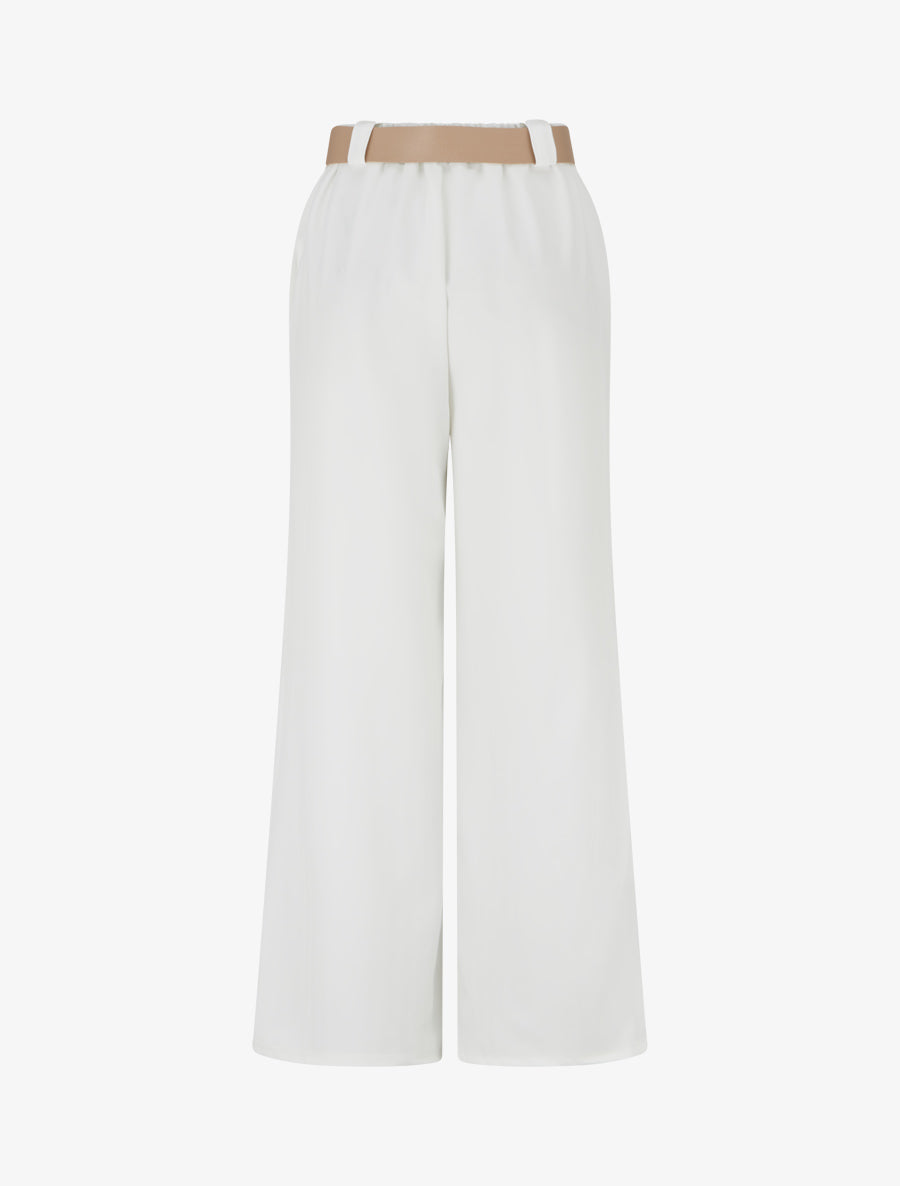 Pantalon ample à motif rayé - Blanc - 2