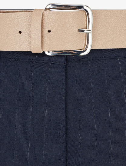 Pantalon à fines rayures irisées - Marine - 3