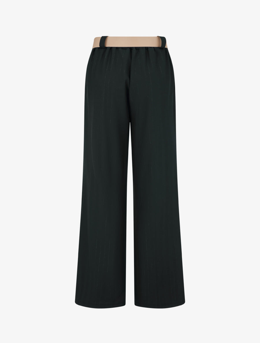 Pantalon à fines rayures irisées - Noir - 2