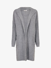 Gilet en maille à capuche - Gris - 5