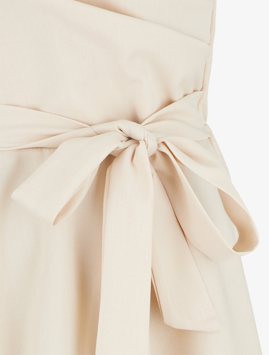 Robe patineuse unie à fines bretelles - Beige - 3