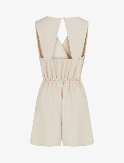 Combishort sans manches à dos ouvert - Beige - 2