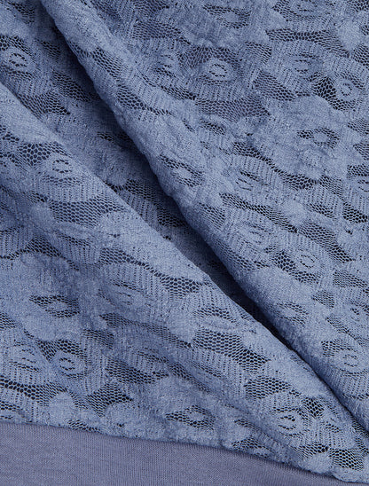 Top boule en dentelle - Bleu - 3
