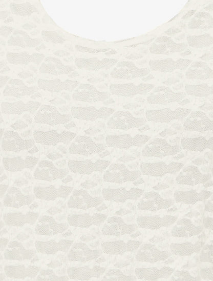 Top boule en dentelle - Écru - 3