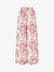 Pantalon élastiqué imprimé cercles - Rose - 1
