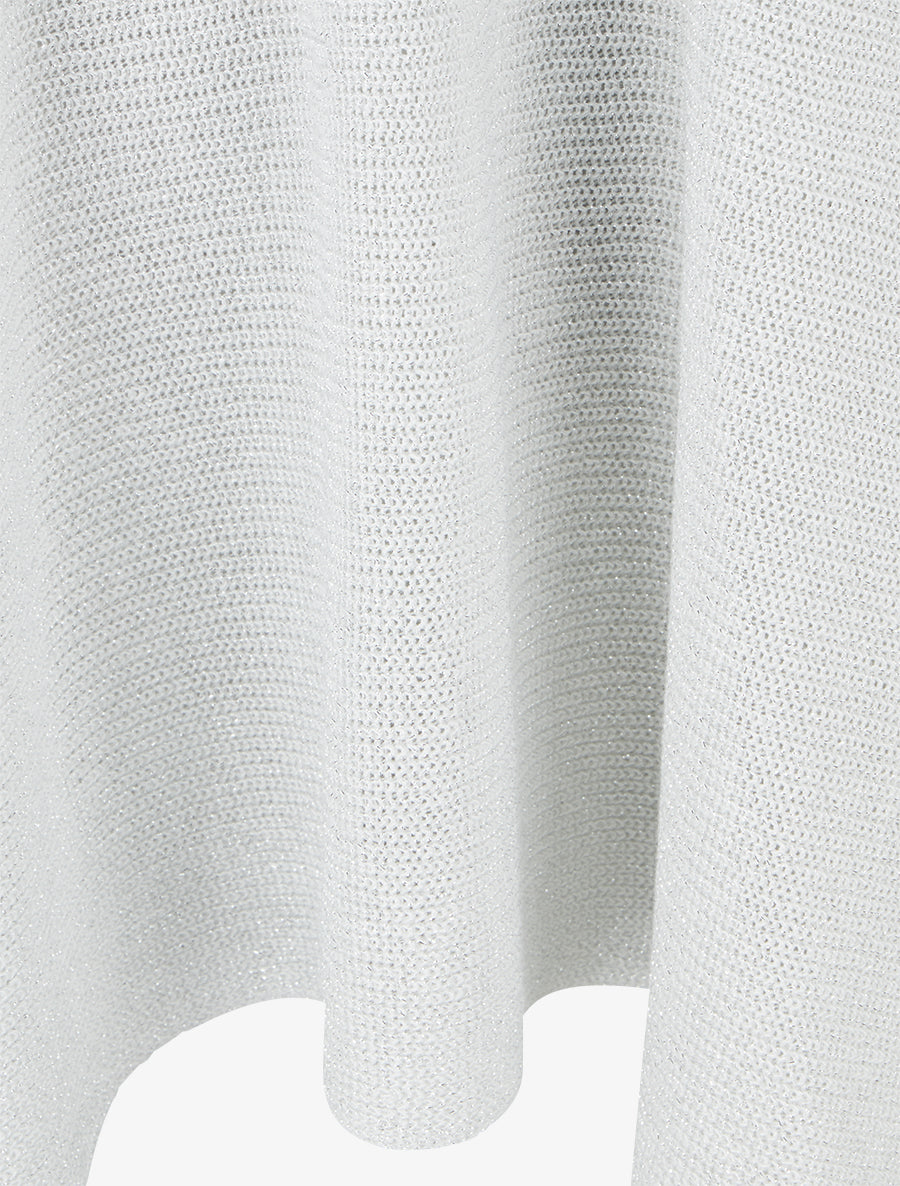 Top asymétrique manches courtes en maille fine irisée - Blanc - 3