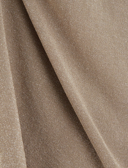 Top ample manches courtes en maille fine irisée - Taupe - 3