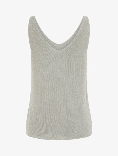 Débardeur en fine maille à détail irisé - Gris - 2