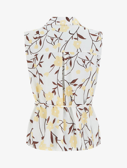 Top sans manches imprimé floral - Jaune - 2