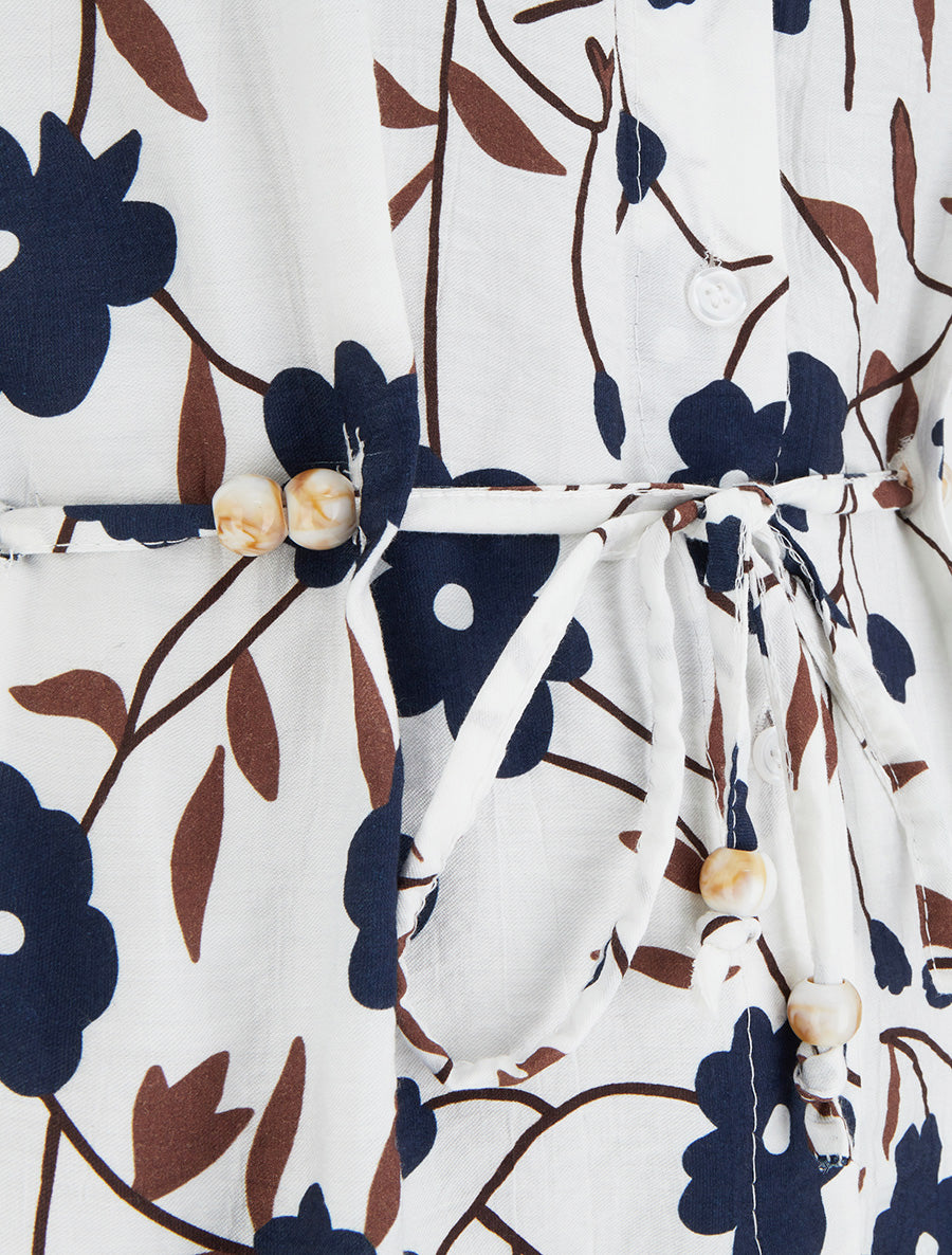 Top sans manches imprimé floral - Marine - 3
