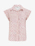 Top imprimé à pois boutonné - Rose - 1