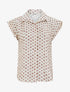 Top imprimé à pois boutonné - Taupe - 1