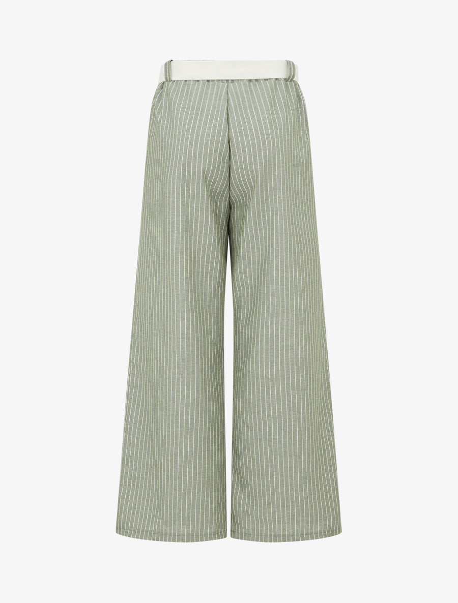 Pantalon ample à rayures - Kaki - 2