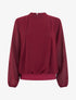 Blouse unie à poignets élastiqués - Bordeaux - 1