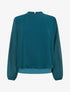 Blouse unie à poignets élastiqués - Bleu canard - 1