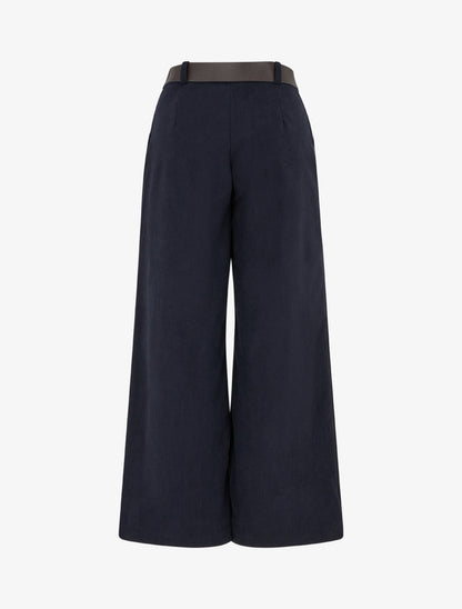 Pantalon uni côtelé - Marine - 2