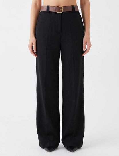 Elastische Hose mit weitem Schnitt - Schwarz