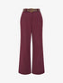 Pantalon élastiqué coupe ample - Lie de vin - 1