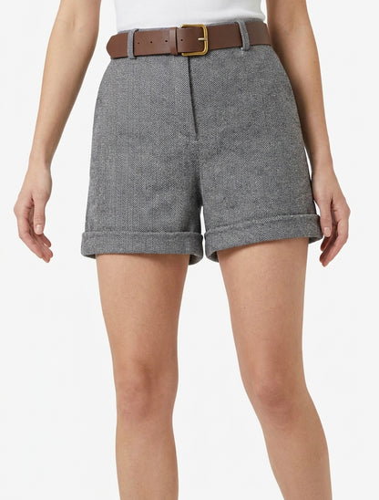 Filzshorts mit Gürtel - Grau