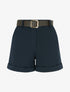 Short à revers ceinturé - Marine - 1