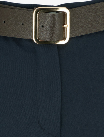 Short à revers ceinturé - Marine - 3