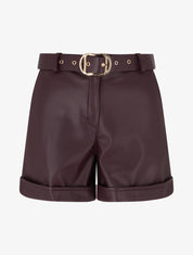 Short en simili à revers - Prune - 1