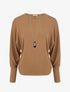 Pull côtelé à manches longues style chuave-souris - Camel - 1