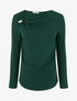 Pull fin à empiècement bijou - Vert sapin - 1