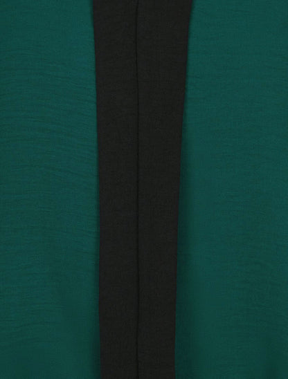 Blouse coupe boule à liseret contrastant - Vert sapin - 3
