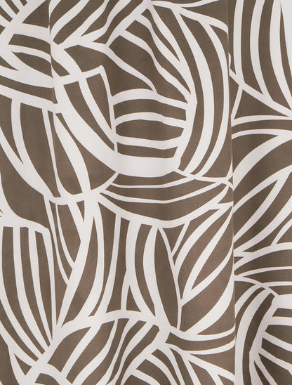 Jupe longue en suédine à imprimé lignes abstraites - Marron - 3
