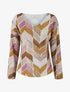 Pull fin imprimé chevron fantaisie - Moutarde - 1