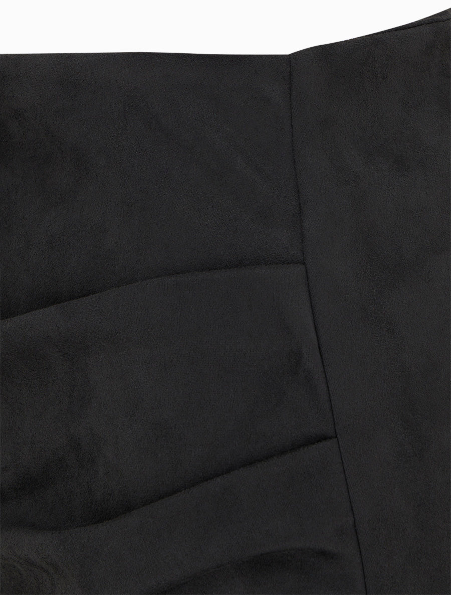 Jupe style portefeuille en suédine - Noir - 3