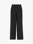 Pantalon ample taille haute à boutons décoratifs - Noir - 1