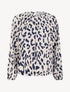 Blouse imprimé vache à col rond - Marine - 1