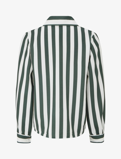 Blouse style chemise à rayures - Kaki foncé - 2
