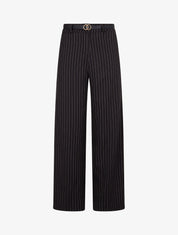 Pantalon de tailleur à fines rayures - Noir - 1