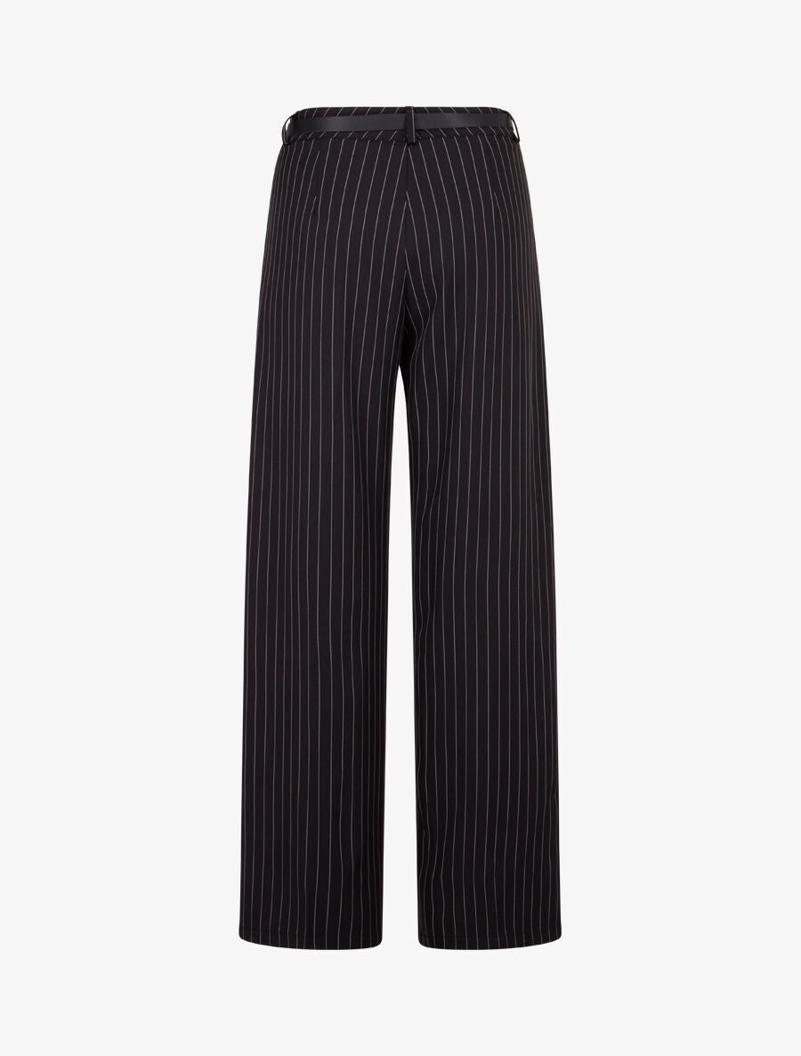 Pantalon de tailleur à fines rayures - Noir - 2