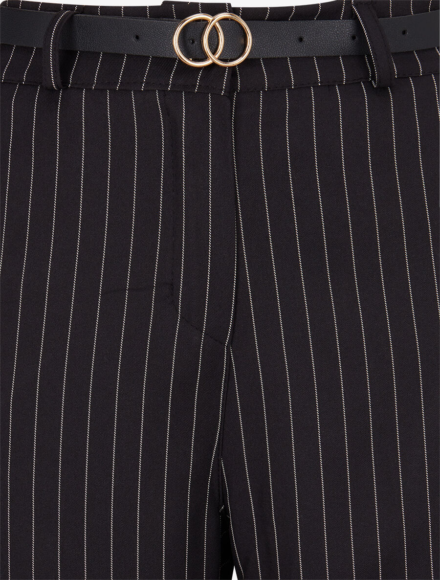 Pantalon de tailleur à fines rayures - Noir - 3