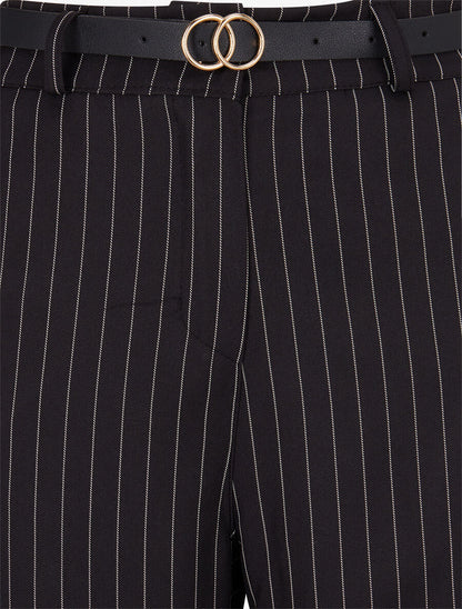 Pantalon de tailleur à fines rayures - Noir - 3