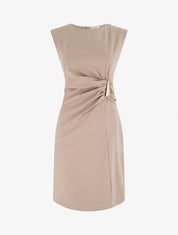 Robe sans manches effet drapé - Taupe - 1