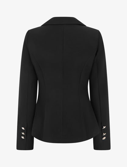 Blazer cintré à un bouton et épaulettes - Noir - 2