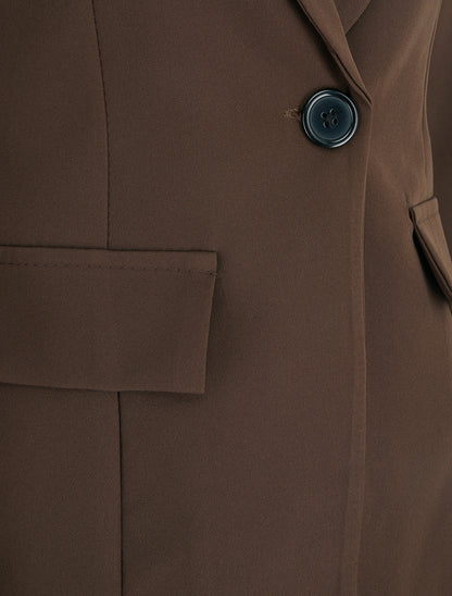 Blazer basique à épaulettes - Marron - 3