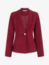 Blazer uni à col droit stylisé - Bordeaux - 1