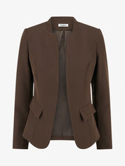 Veste droite à épaulettes - Marron - 1