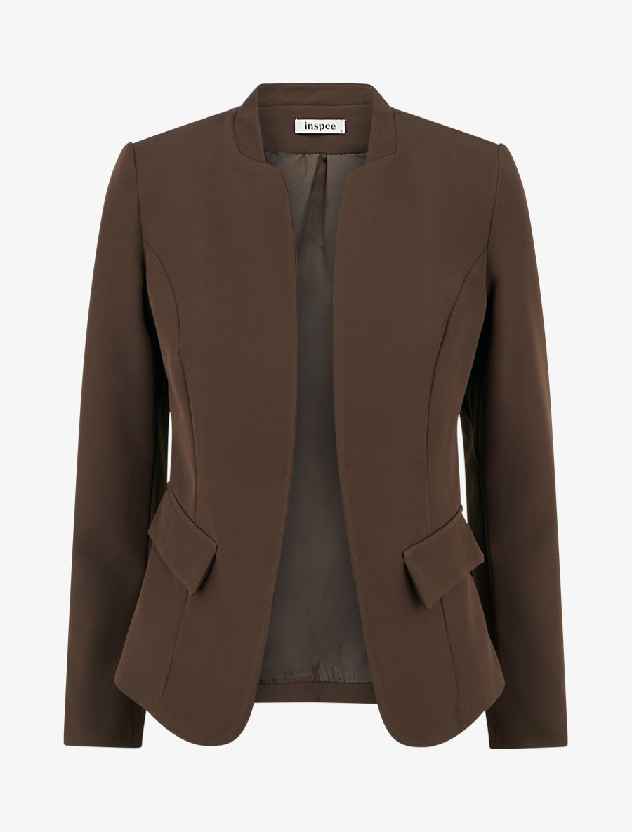 Veste droite à épaulettes - Marron - 1