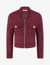 Veste en suédine zippée à poche à rabat - Lie de vin - 1